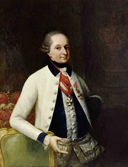 Nikolaus I, Prince Esterhazy (1714-1790) in the uniform of his Hungarian Infantry Regiment No. 33. Artist: Knoller, Martin (1725-1804)