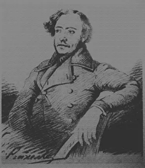 Ogarev Prints: Nikolay Platonovich Ogarev (1813-1877), c. 1840. Artist: Reichel, Karl (1788-1857)