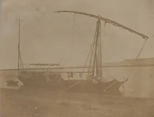 Felucca Prints: Nile Boat, Egypt, 1851. Creator: Attributed to Leavitt Hunt