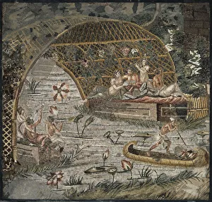 Nile Prints: Nile mosaic of Palestrina, 3rd cen. BC. Artist: Classical Antiquities