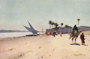 R Talbot Kelly Prints: A Nile Village, c1880, (1904). Artist: Robert George Talbot Kelly