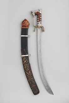 Algeria Collection: Nimcha with Scabbard... Algerian; blade, European... late 17th-early 18th century
