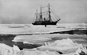 Edith Lea Morice Gallery: The Nimrod Pushing Her Way Through Open Pack-Ice, c1909, (1928)
