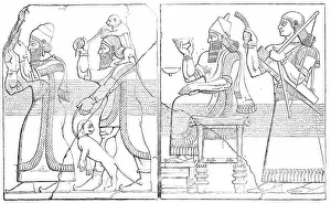 Beards Prints: Nimroud Sculptures at the British Museum - Tribute Bearers; Assyrian King and Sword-Bearer
