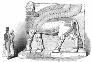 Babylonia Prints: Nimroud Sculptures Just Received at the British Museum - Human-Headed and Eagle-Winged Bull