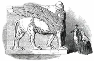 Babylonia Prints: Nimroud Sculptures Just Received at the British Museum - Human-Headed and Winged Lion