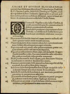 The Ninety-five Theses or Disputation on the Power of Indulgences by Martin Luther, 1517