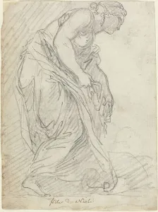 Augustin Pajou Prints: One of Niobe's Daughters, 1752/1756. Creator: Augustin Pajou