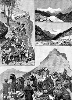 Pulley Prints: With the Niti Field Force, on the road to the Thibetan Frontier, 1890. Creator: R. Taylor