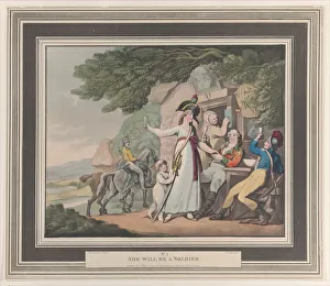 Toasting Prints: No. 1: She Will Be A Soldier, May 1, 1798. Creator: Heinrich Schutz