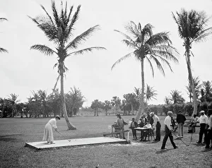 Golf Course Prints: No. 1 tee, Golf Links, Palm Beach, Fla. c1904. Creator: Unknown
