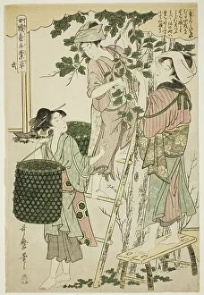 Silk Farming Prints: No. 2 (ni), from the series Women Engaged in the Sericulture Industry (Joshoku kaiko)
