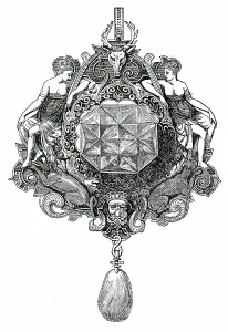 Jewels Prints: No. 376. - Gold Pendant, attributed to Cellini, 1850. Creator: Unknown