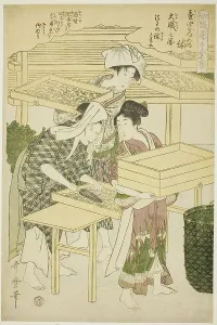 Silk Farming Prints: No. 4 (shi), from the series Women Engaged in the Sericulture Industry (Joshoku)