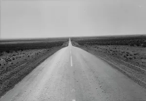 Highway Prints: US No. 54, north of El Paso, Texas, 1938. Creator: Dorothea Lange