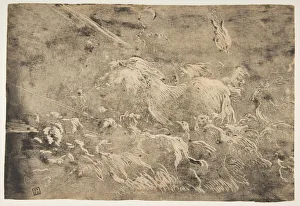 Stag Gallery: Noah and the animals entering the ark, 1650-55. Creator: Giovanni Benedetto Castiglione