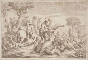 Sanguine Prints: Noah Leading the Animals to the Ark, 1758/1759. Creator: Gaetano Gherardo Zompini