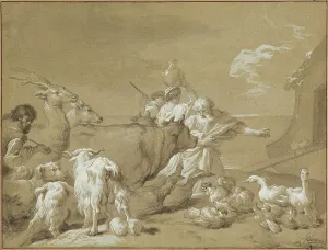 Vincent Francois Andre Prints: Noah Leading the Animals into the Ark, 1774. Creator: Francois-Andre Vincent