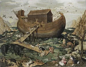 The Deluge Gallery: The Noahs Ark on Mount Ararat. Artist: Myle, Simon de (active ca 1570)