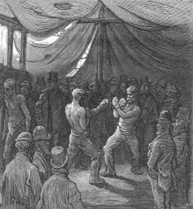 Boxing Gloves Gallery: The Noble Art, 1872. Creator: Gustave Doré