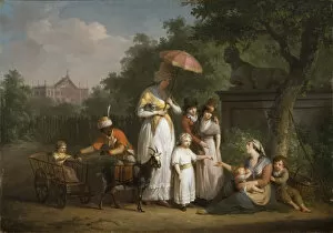 Destitution Gallery: A Noble Family Distributing Alms in a Park, 1793