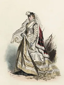 Noble Prints: Noble Lady of northern Germany, in the modern age, color engraving 1870