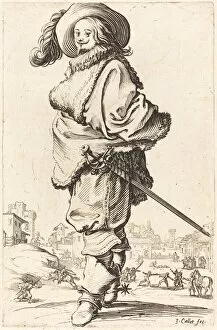 Noble Man with Fur Plastron, c. 1620 / 1623. Creator: Jacques Callot