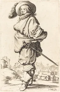Noble Man with Fur Plastron, c. 1620/1623. Creator: Jacques Callot Noble Man with Fur Plastron, c. 1620/1623. Creator: Jacques Callot