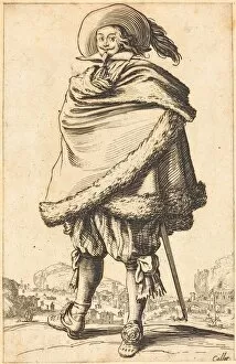 Noble Man Strapped in a Mantle Trimmed with Fur, c. 1620 / 1623. Creator: Jacques Callot