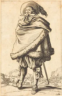 Noble Man Strapped in a Mantle Trimmed with Fur, c. 1620/1623. Creator: Jacques Callot Noble Man Strapped in a Mantle Trimmed with Fur, c. 1620/1623. Creator: Jacques Callot