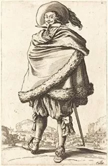 Noble Man Wrapped in a Mantle Trimmed with Fur, c. 1620 / 1623. Creator: Jacques Callot