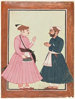 Mandi Prints: A noble, probably Raja Gaur Sen, receives another noble, c. 1700-20. Creator: Unknown
