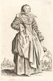 Noble Woman with Large Collar, c. 1620/1623. Creator: Jacques Callot Noble Woman with Large Collar, c. 1620/1623. Creator: Jacques Callot