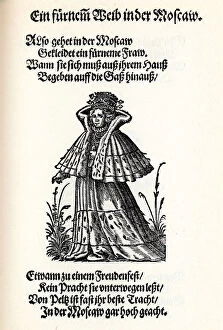 Domostroy Gallery: Noble woman of Moscow. From the Frauentrachtenbuch (Frankfurt, 1586), 1586
