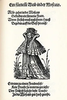 Noble woman of Moscow. From the Frauentrachtenbuch (Frankfurt, 1586), 1586. Artist: Amman, Jost (1539-1591) Noble woman of Moscow. From the Frauentrachtenbuch (Frankfurt, 1586), 1586. Artist: Amman, Jost (1539-1591)