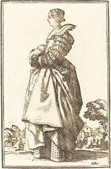 Noble Woman in Profile with her Hands in a Muff. Creator: Unknown Noble Woman in Profile with her Hands in a Muff. Creator: Unknown
