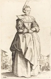 Noble Woman with a Small Hat, c. 1620/1623. Creator: Jacques Callot Noble Woman with a Small Hat, c. 1620/1623. Creator: Jacques Callot