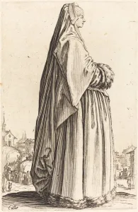 Noble Woman Wearing a Veil and a Dress Trimmed in Fur, c. 1620 / 1623