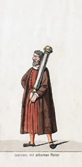 Nobleman with silver column, costume design for Shakespeares play, Henry VIII, 19th century