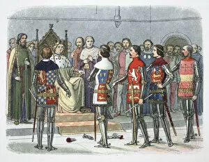 Arundel Gallery: Nobles before King Richard II, Westminster, 1387 (1864)