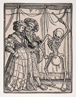 Skeleton Gallery: The Noblewoman, from The Dance of Death, ca. 1526, published 1538. Creator: Hans Lützelburger