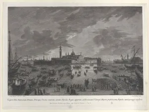 Brostoloni Giovanni Battista Collection: Nocturnal view of the procession on Christmas Eve of the Doge