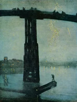 Nocturne: Blue and Gold - Old Battersea Bridge, c1872-5. Artist: James Abbott McNeill Whistler Nocturne: Blue and Gold - Old Battersea Bridge, c1872-5. Artist: James Abbott McNeill Whistler
