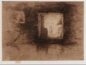 View Into Prints: Nocturne: Furnace, 1879-1880. Creator: James Abbott McNeill Whistler