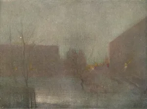 Nocturne Trafalgar Square Chelsea Snow, 1876 (1903-1904). Artist: James Abbott McNeill Whistler Nocturne Trafalgar Square Chelsea Snow, 1876 (1903-1904). Artist: James Abbott McNeill Whistler