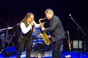 Crawley Prints: Noel McCalla and Derek Nash (Sax), Hawth, Crawley, West Sussex, 5 Oct 2018. Creator