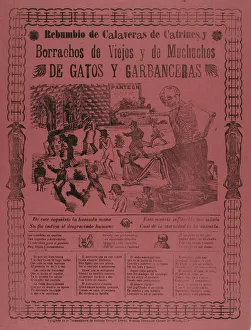 Spanish Text Prints: Noisy Assembly of Calavera Dandies and Old Drunks and Laborers and Garbanzo-Sellers