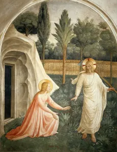 Angelico Prints: Noli me tangere, ca 1442. Creator: Angelico, Fra Giovanni, da Fiesole (ca. 1400-1455)