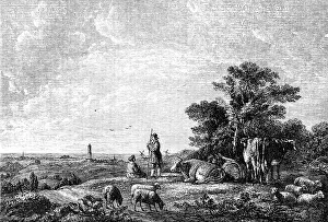 Noon Prints: Noon-Day Rest - painted by Cuyp, 1856