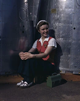 Boxes Collection: A noontime rest for a full-fledged... Long Beach, Calif. plant of Douglas Aircraft Company, 1942